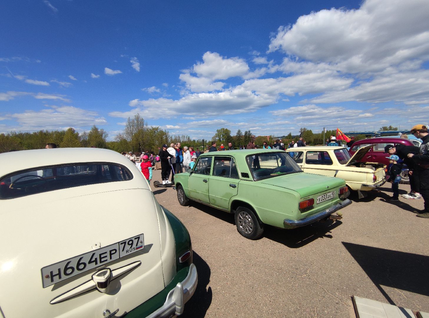 ретро-автомобили, выставка, парк, День Победы, Дубна