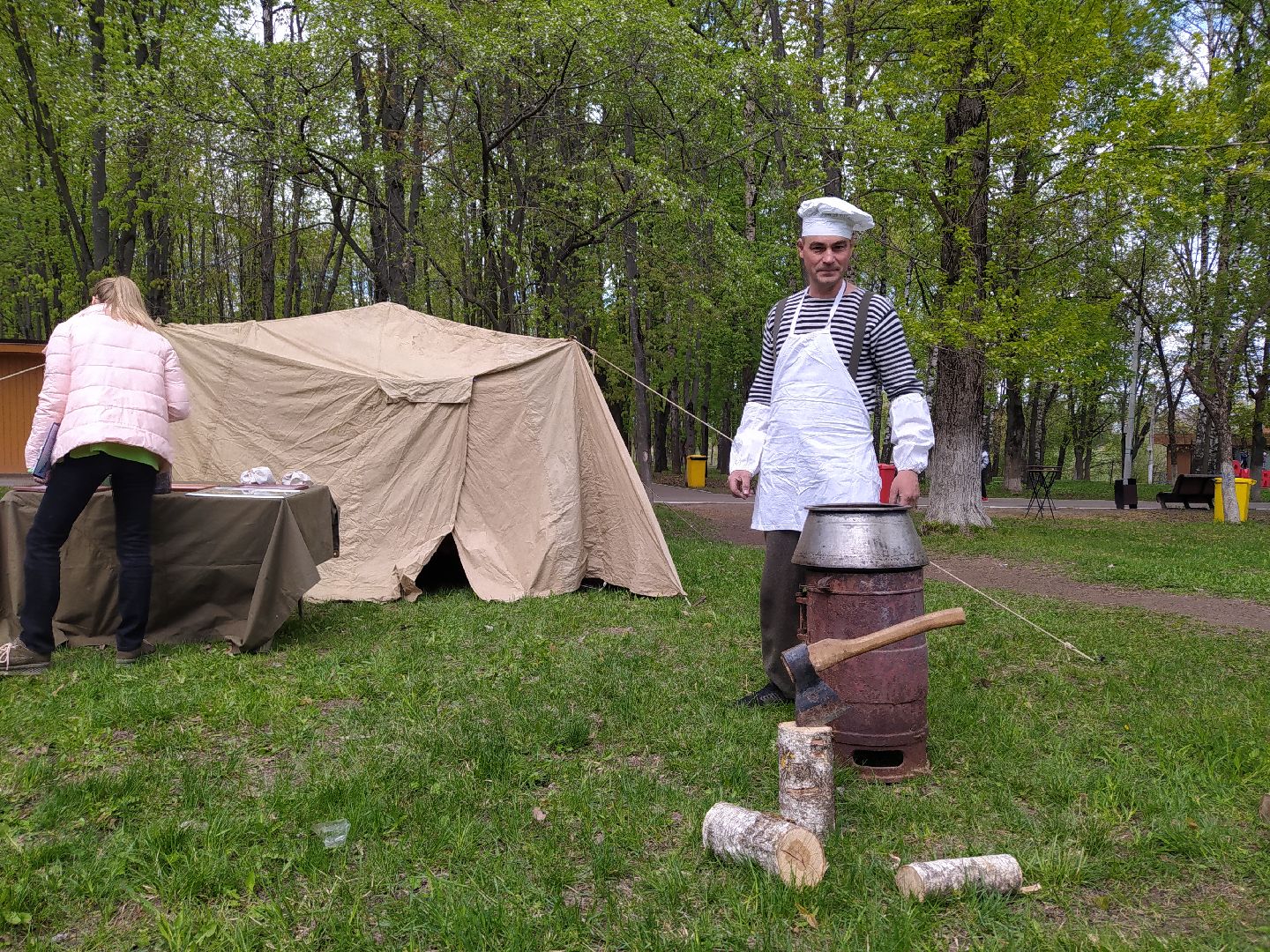 День Победы, полевая кухня, чай, каша