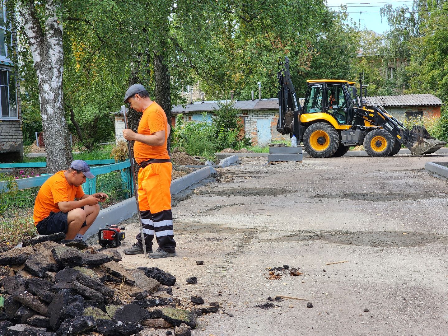 благоустройство дворовых территорий, комплексное благоустройство, дворовая территория, рабочий поселок обухово, богородский городской округ,