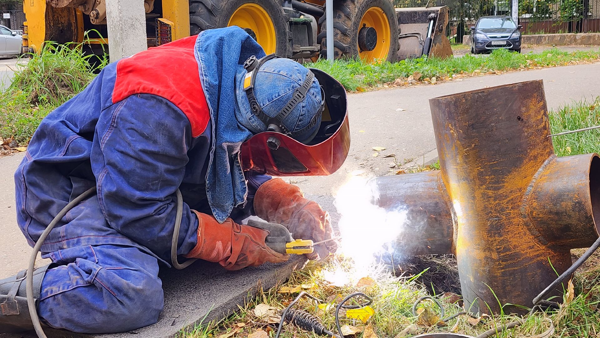 истра, жкх,ремонт трубопровода,
