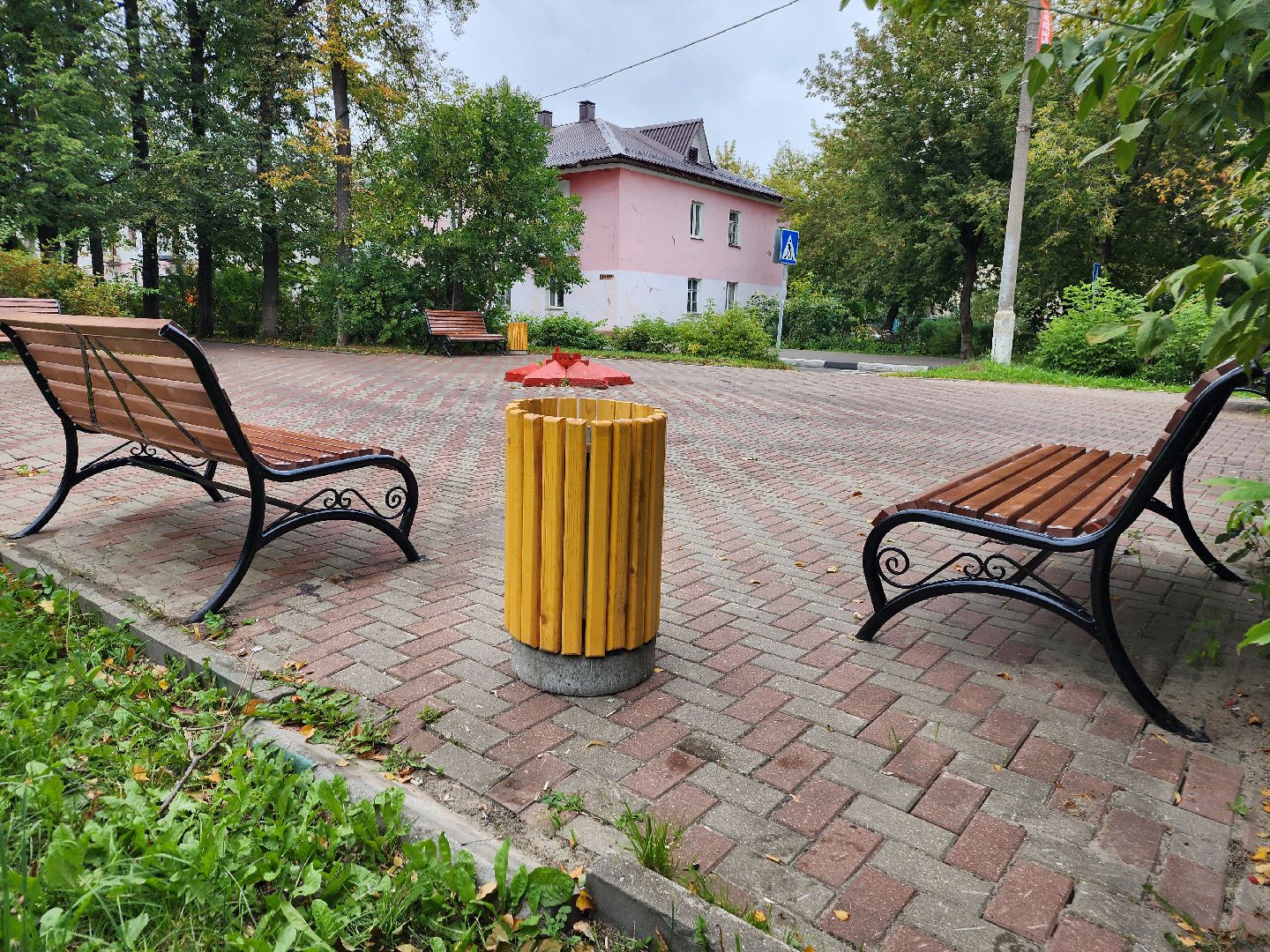 фрязино, новые лавочки, аллея, благоустройство,