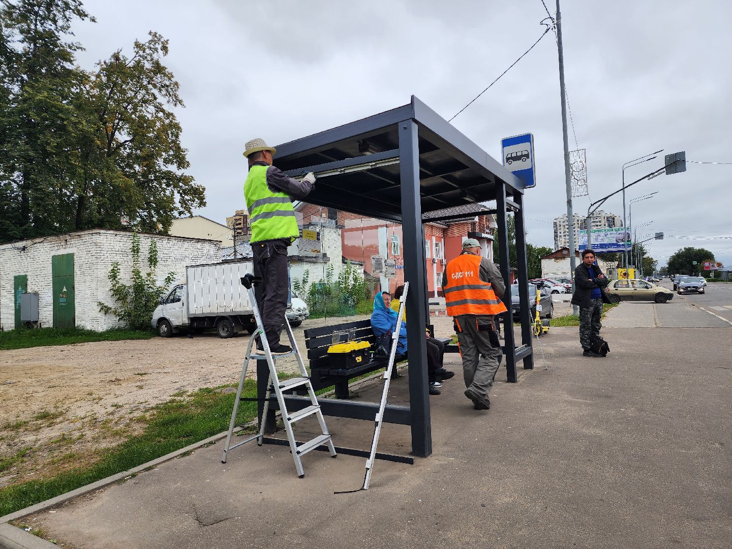 остановочный павильон,автобусная остановка, стеклянная остановка, старая купавна, богородский городской округ,