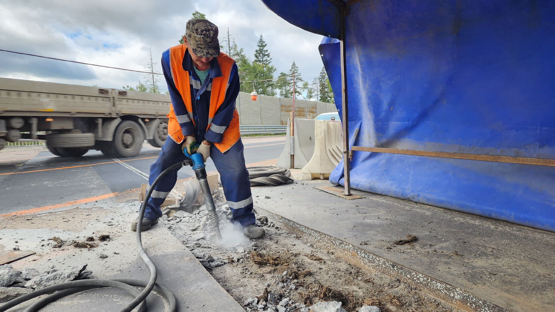 ремонт путепровода, м9 балтия, истра,