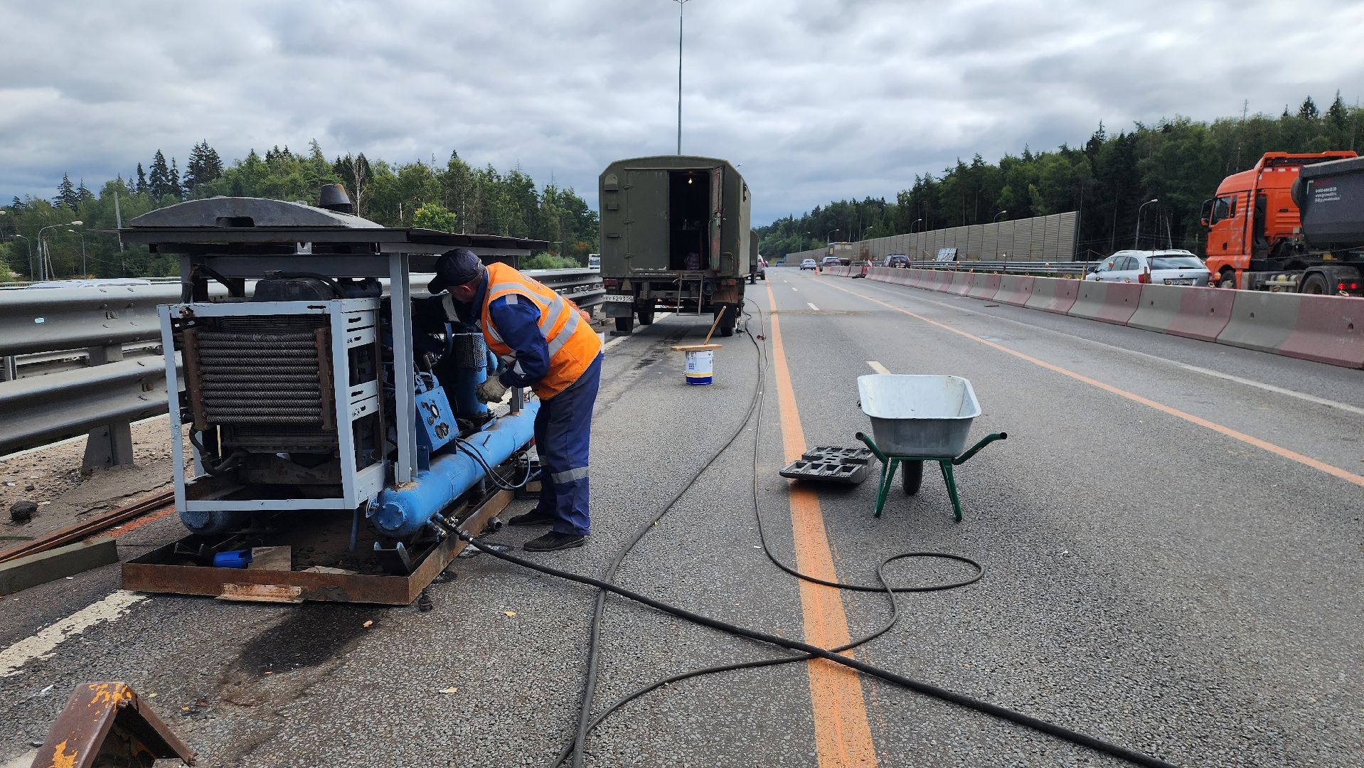 ремонт путепровода, м9 балтия, истра,