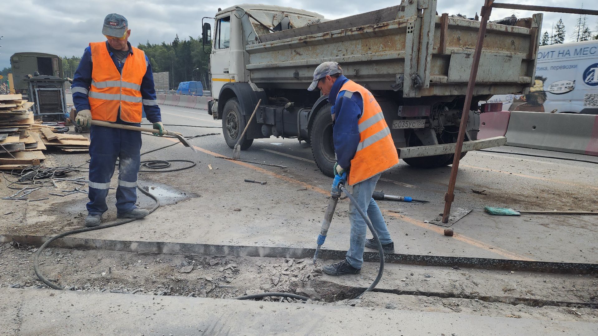 ремонт путепровода, м9 балтия, истра,