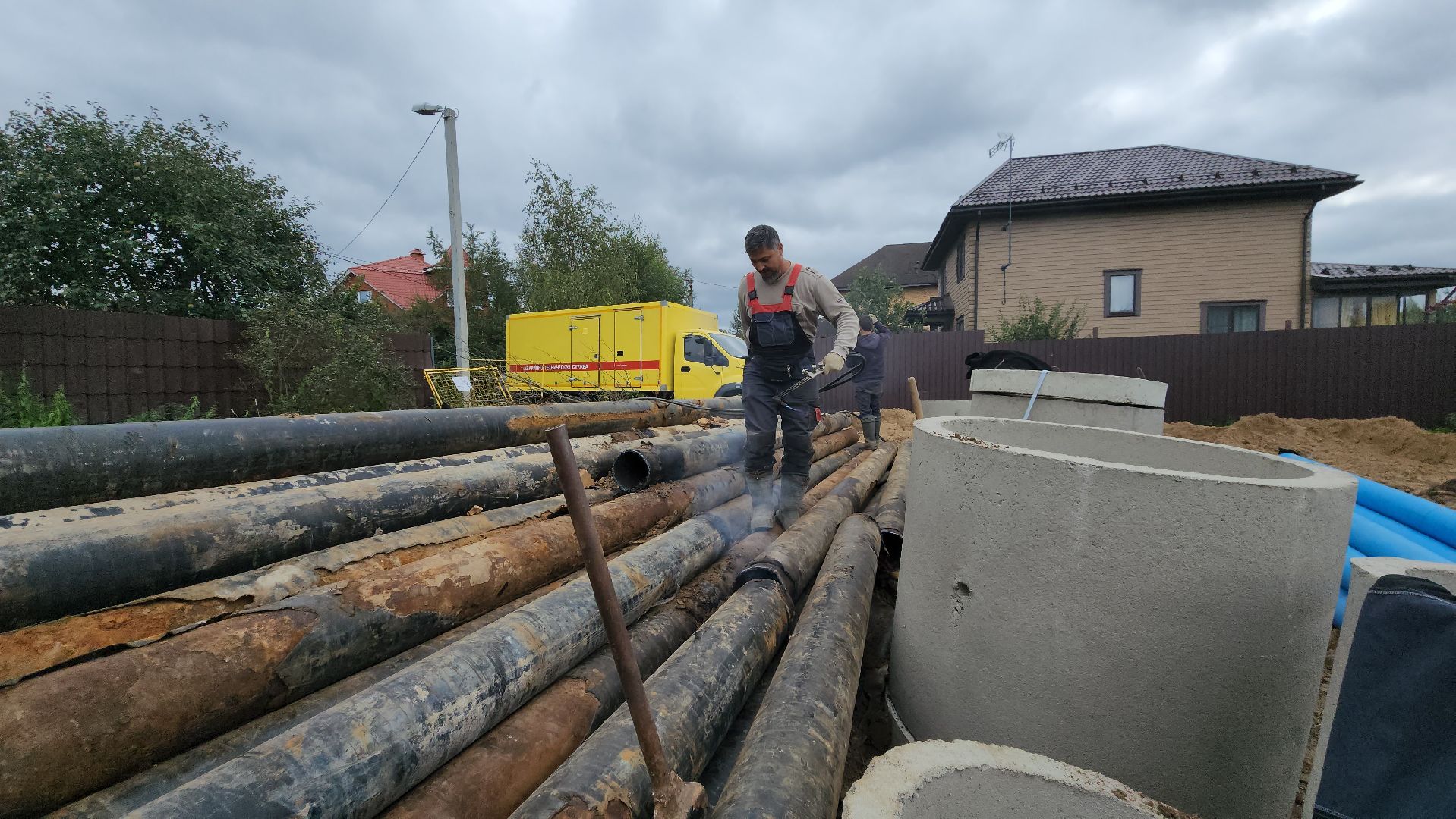 Строительство канализации , Канализационная сеть, Лобня ,