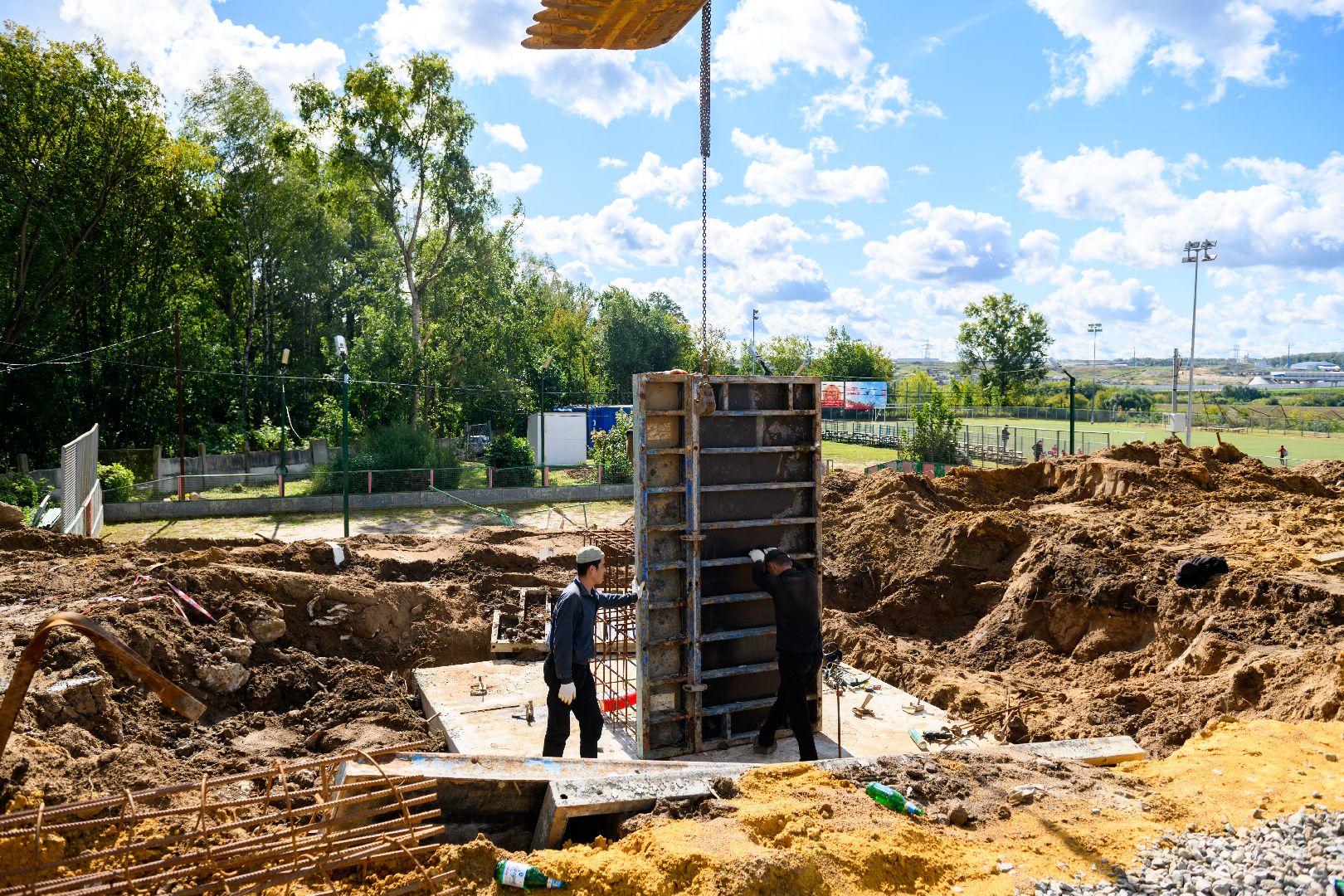 строительство,  стадион полет, лыткарино,спорт,