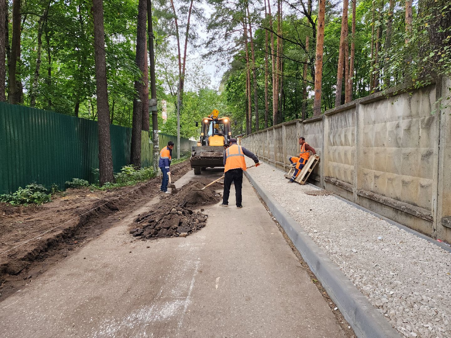 раменское, дороги, строительство тротуара к детскому санаторию в кратово,