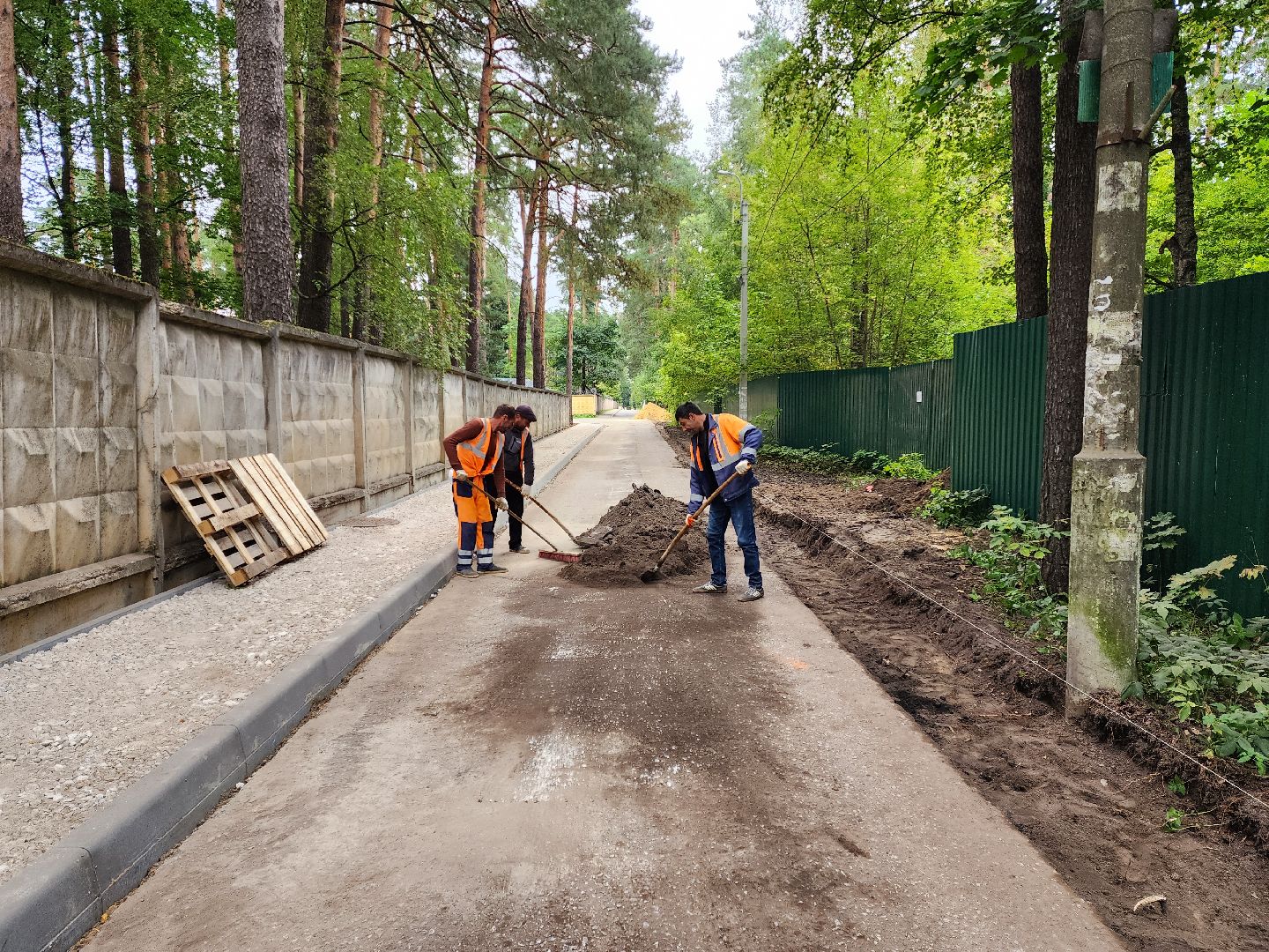 раменское, дороги, строительство тротуара к детскому санаторию в кратово,