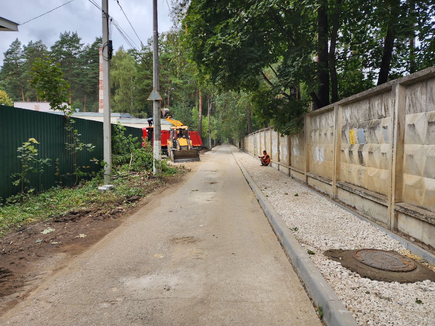 раменское, дороги, строительство тротуара к детскому санаторию в кратово,