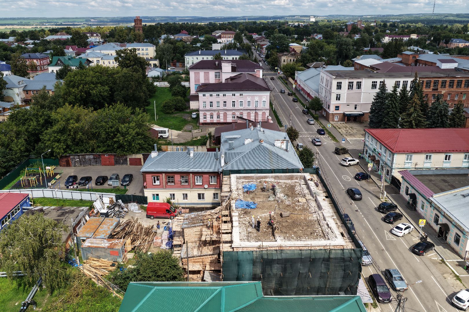 видео с коптера, ремонт музыкальной школы, музыкальная школа в зарайске,