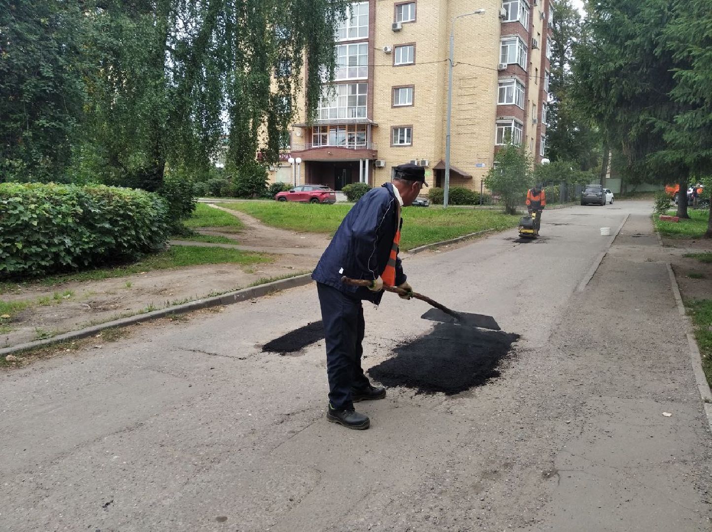 ивантеевка, пушкинский, ямочный ремон, ямочный ремонт дорог, коммунальная служба, асфальтовое покрытие,внутриквартальная дорога, жители,