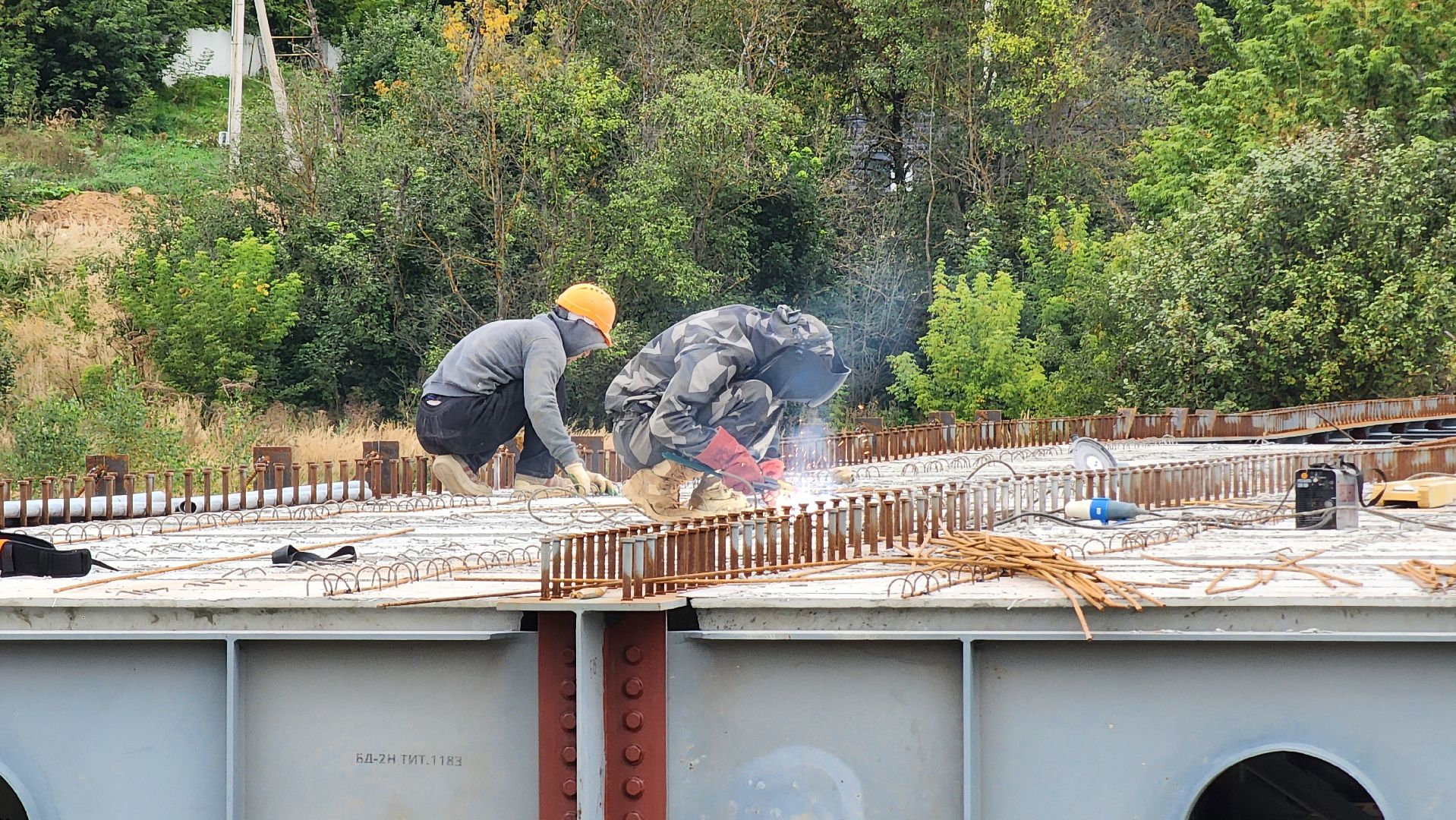 Руза, Поречье, ремонт моста в рузе,