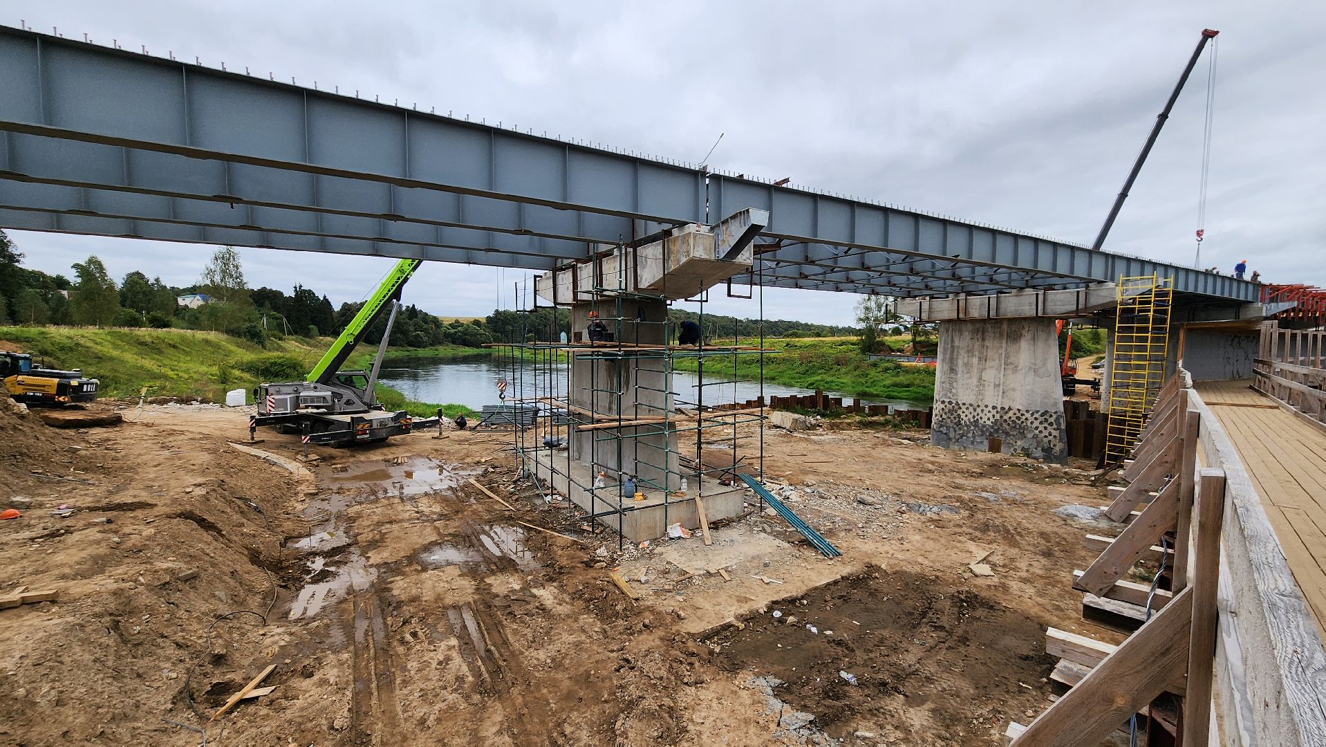 Руза, Поречье, ремонт моста в рузе,