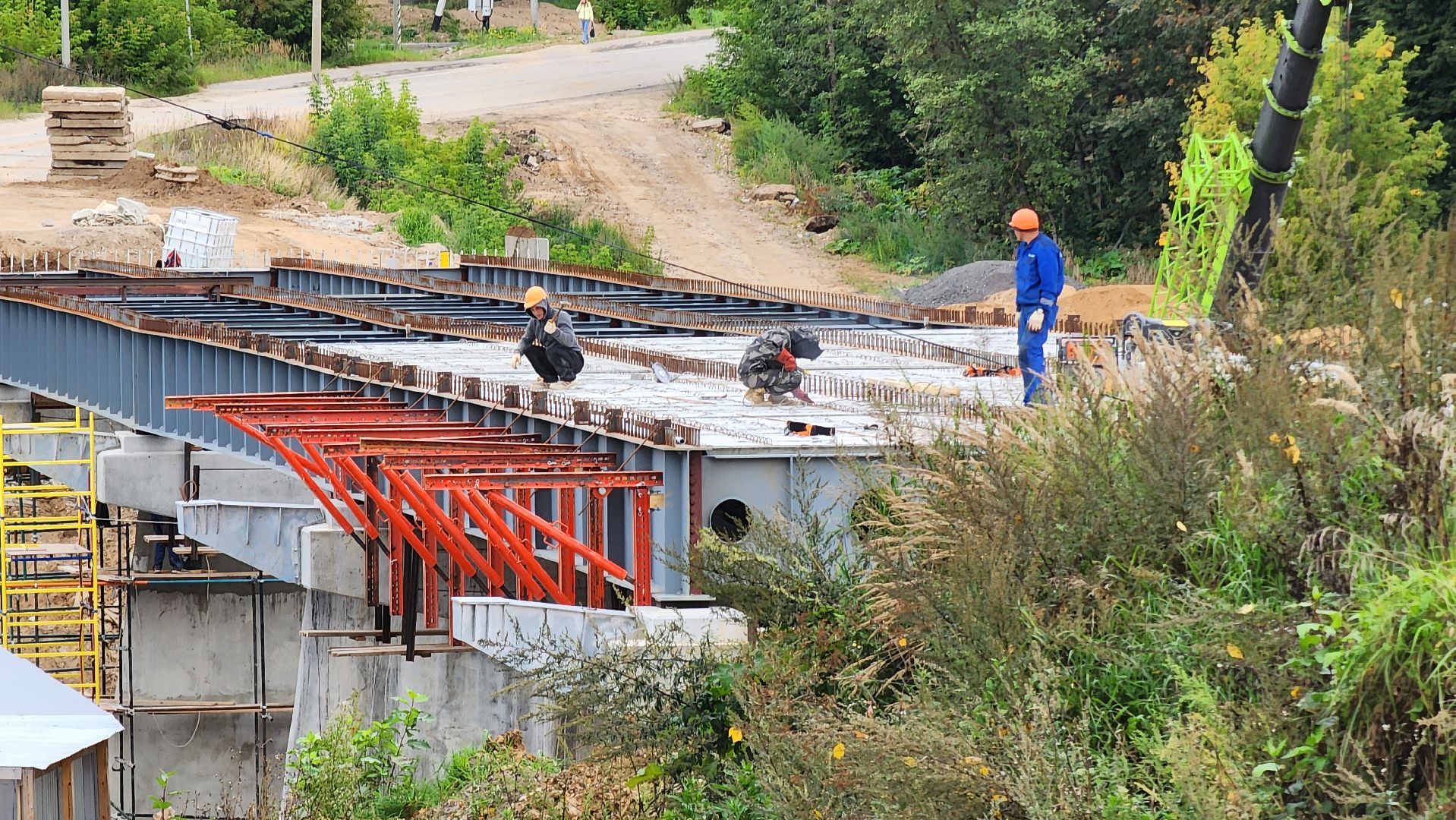 Руза, Поречье, ремонт моста в рузе,