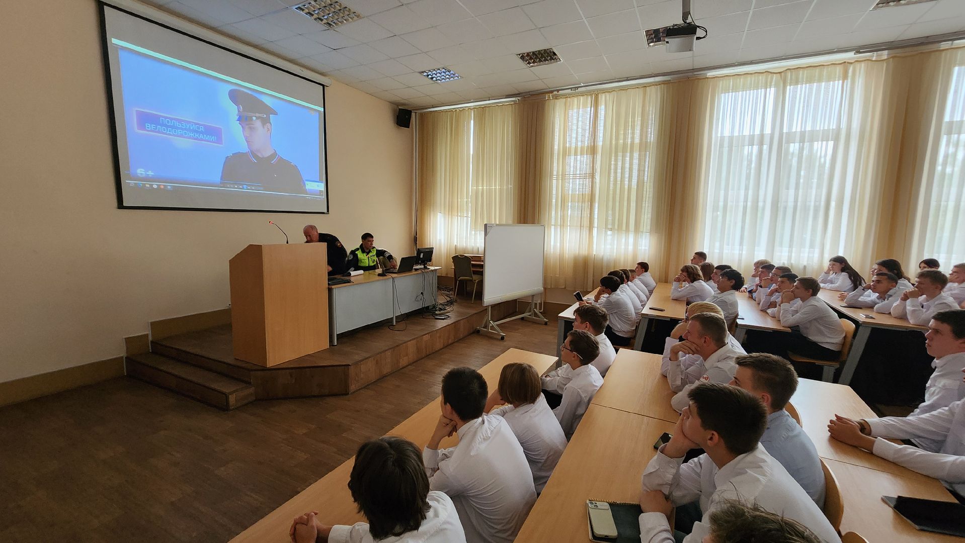 кашира, гаи, ожерельевский железнодорожный колледж, техникум, студенты, безопасность на дороге, бдд, питбайк,