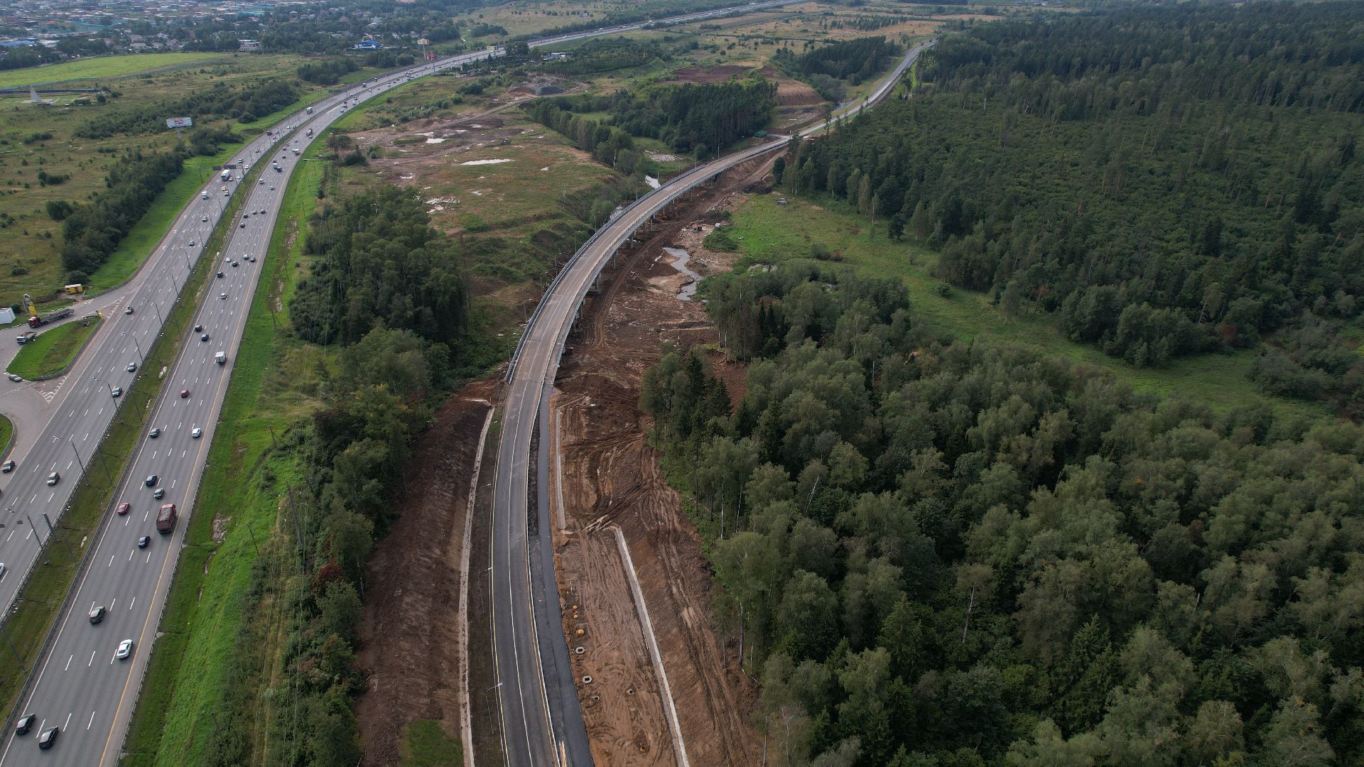 видео с коптера, дорога в павловской слободе, дороги подмосковья,