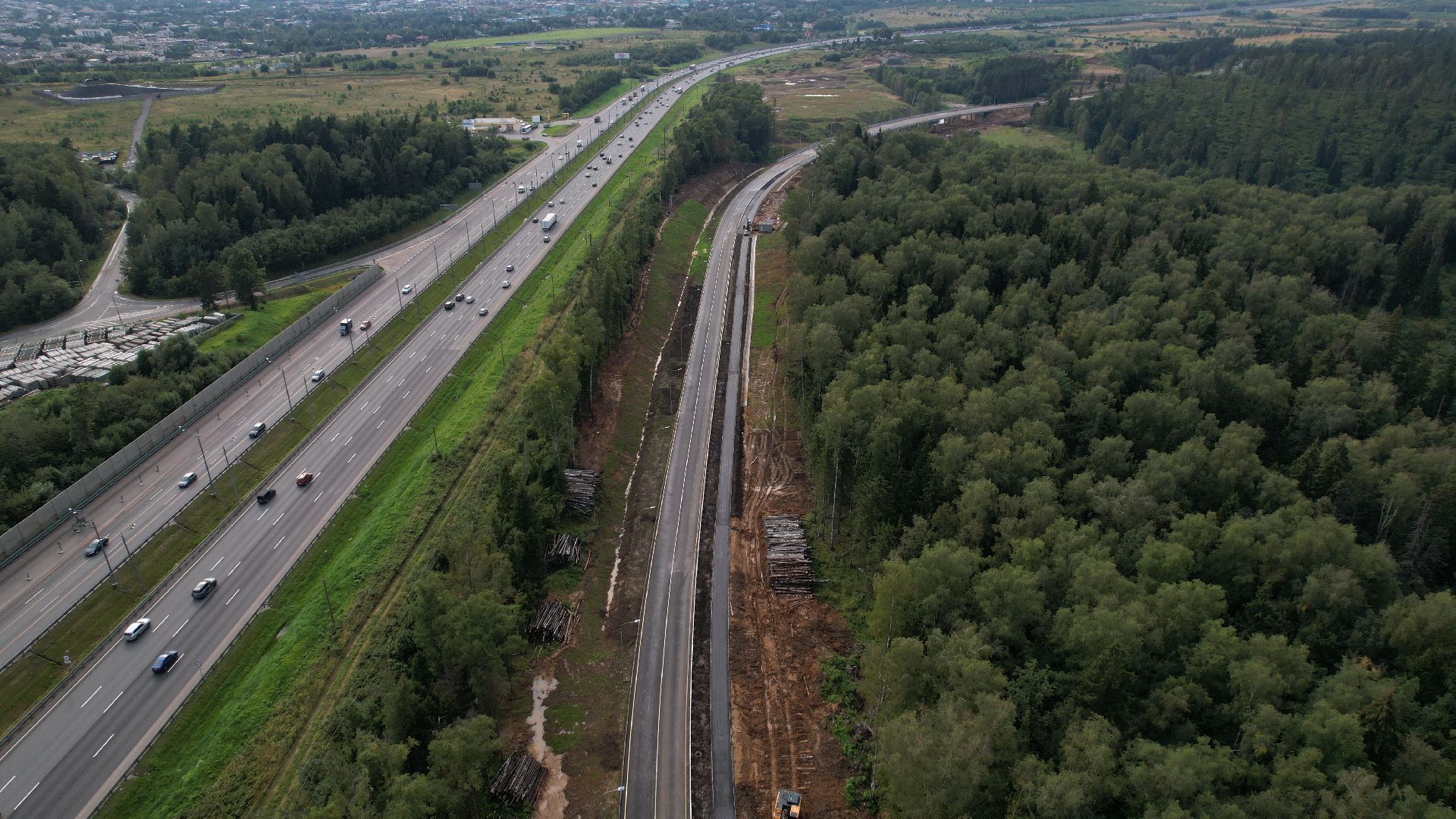 видео с коптера, дорога в павловской слободе, дороги подмосковья,