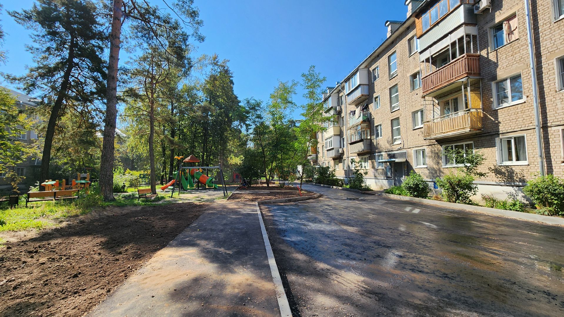 кбдт в протвино, асфальтирование двора, благоустройство,