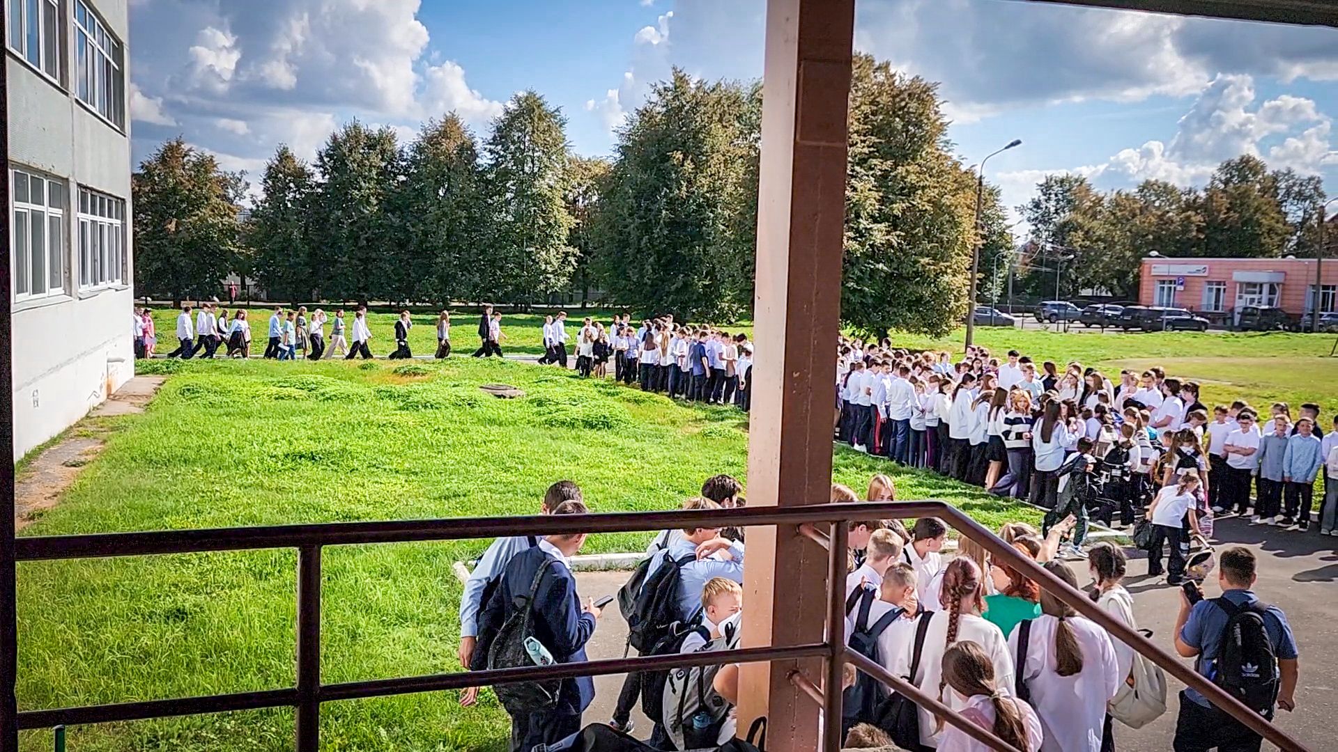 бронницы, пожарная безопасность, учебная пожарная тревога в школе, учебная пожарная эвакуация , дети,