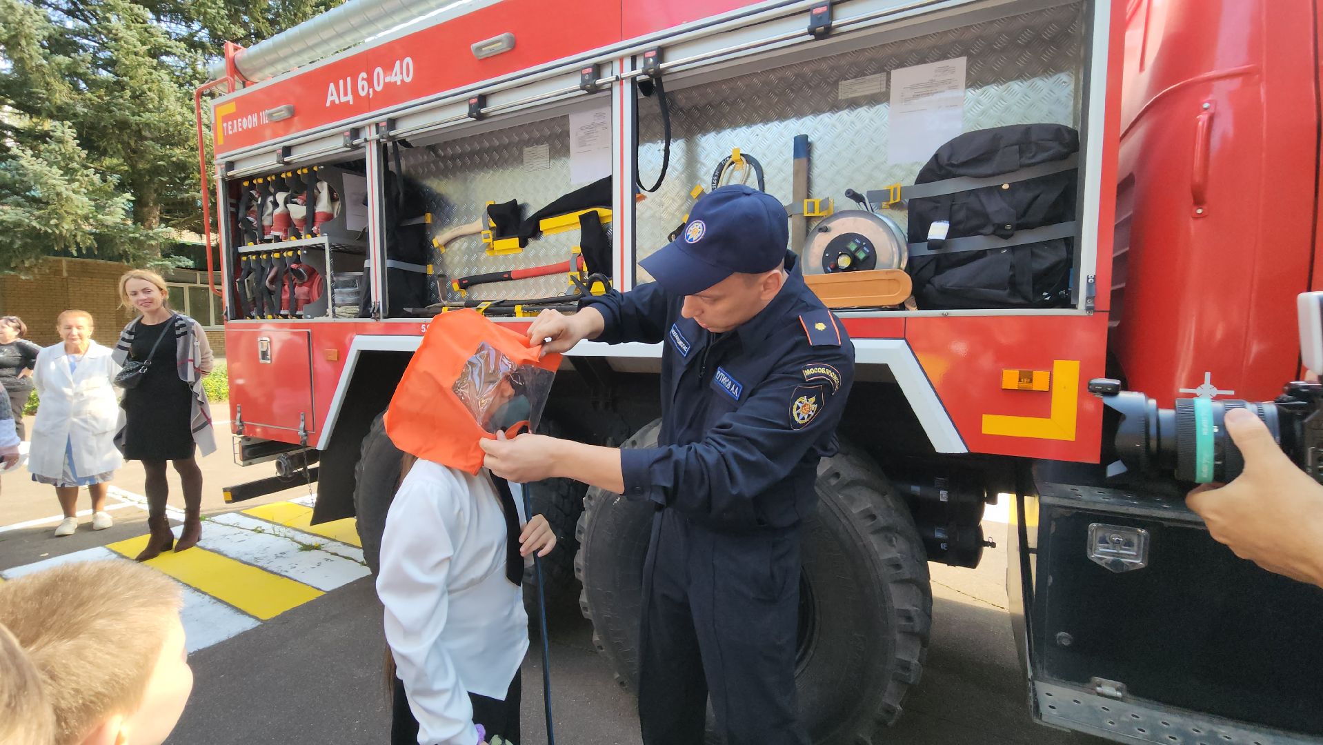 пушкино, школа-интернат, пожарная машина, тренировка, пожарная безопасность, дети с овз, пожарный расчет, учащиеся,