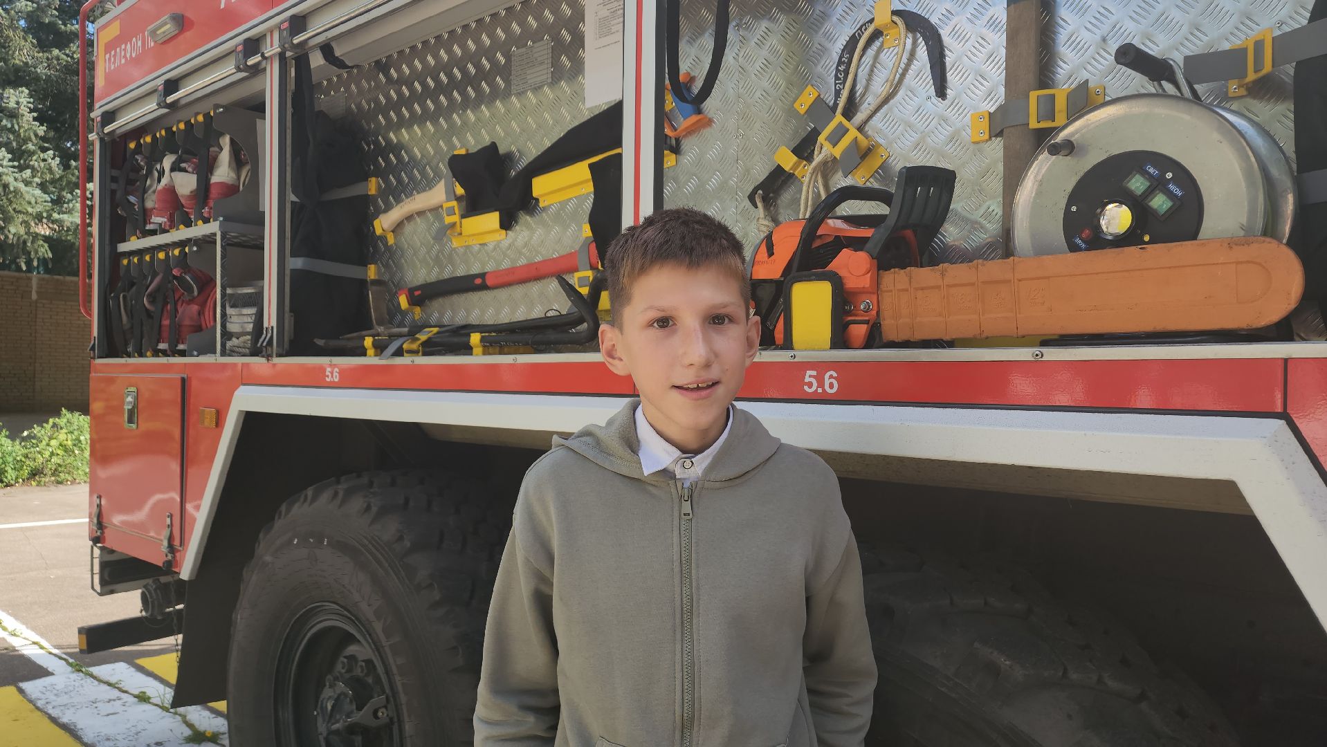 пушкино, школа-интернат, пожарная машина, тренировка, пожарная безопасность, дети с овз, пожарный расчет, учащиеся,