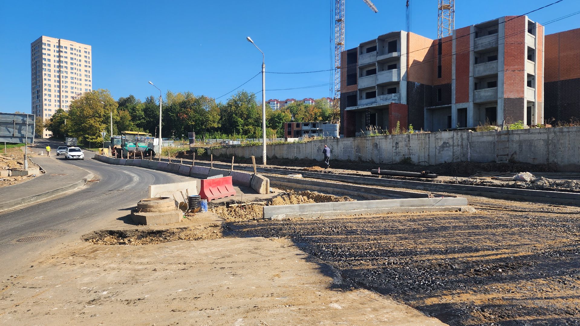 домодедово, подмосковье , асфальт , дороги , ремонт дороги , перекрёсток, круговое движение ,