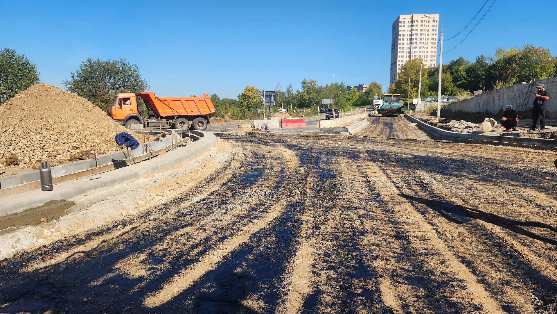 домодедово, подмосковье , асфальт , дороги , ремонт дороги , перекрёсток, круговое движение ,