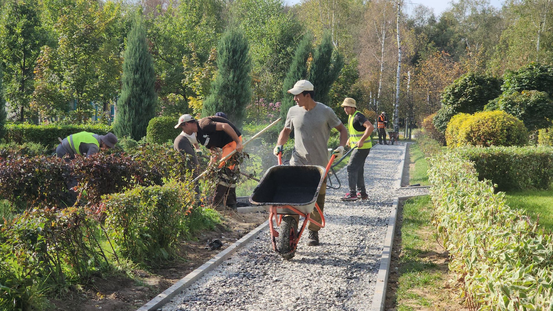 Асфальтирование , пешеходные дорожки и тропинки, Лобня , Парк,