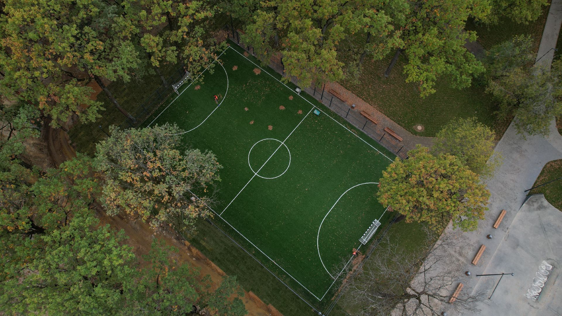 видео с коптера, лесопарк дубрава подольск, благоустройство парка подольск,