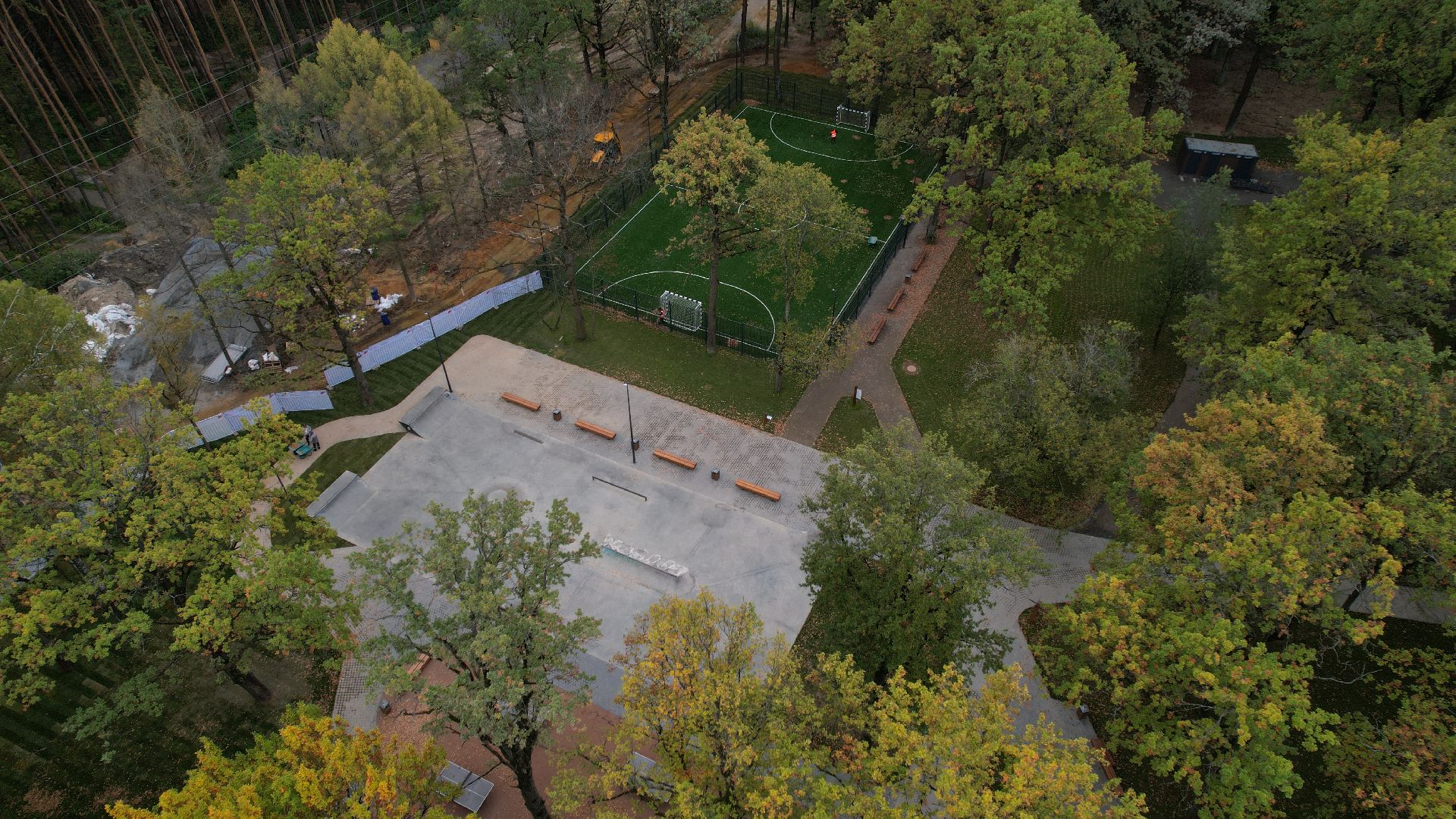 видео с коптера, лесопарк дубрава подольск, благоустройство парка подольск,