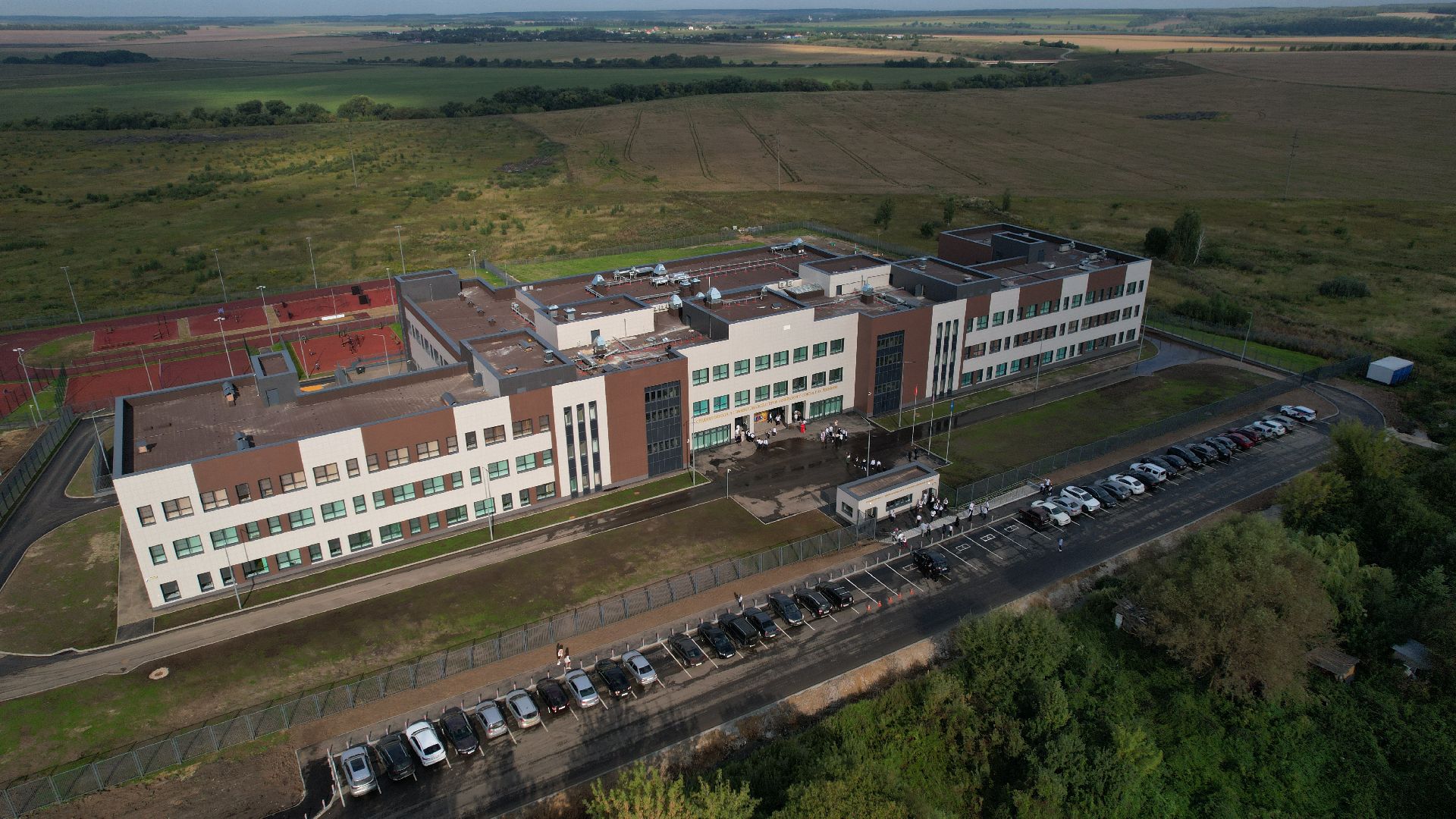 видео с коптера, школа в зарайске,