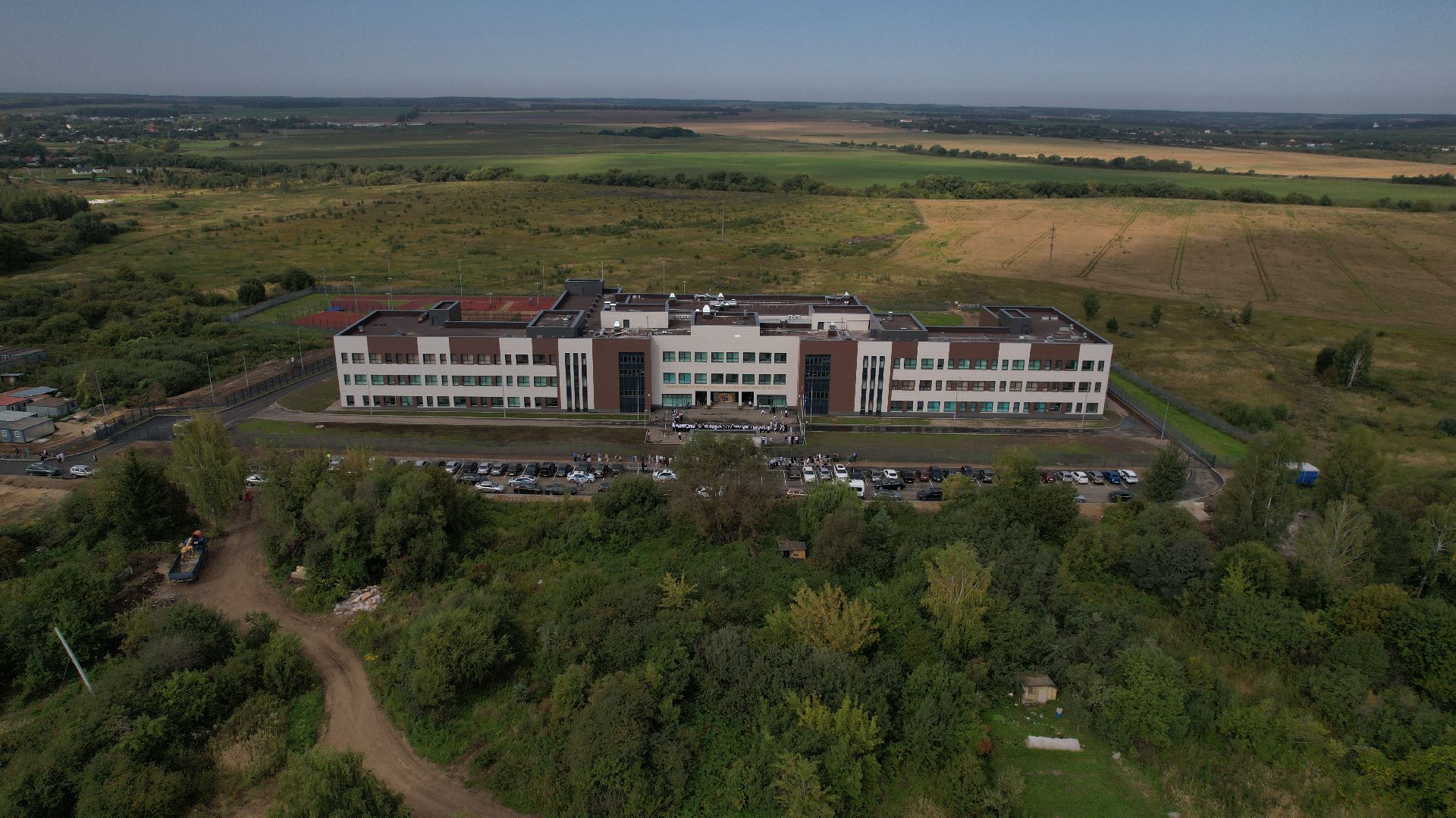 видео с коптера, школа в зарайске,