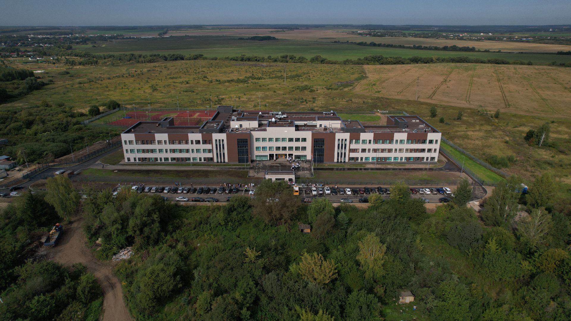 видео с коптера, школа в зарайске,