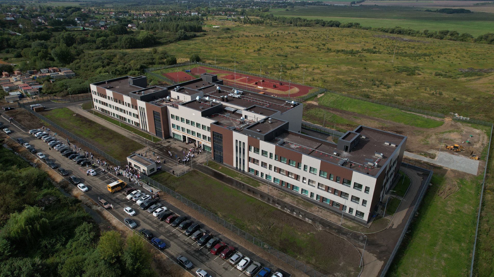 видео с коптера, школа в зарайске,