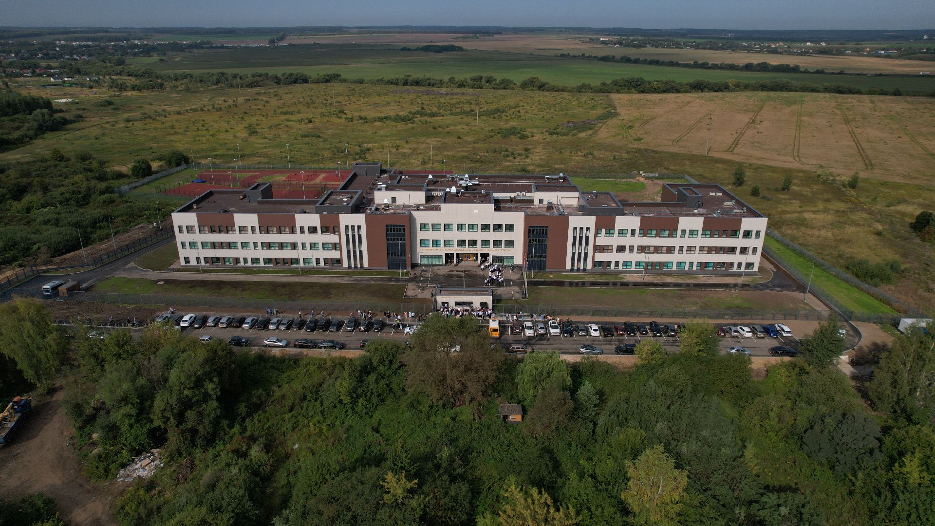 видео с коптера, школа в зарайске,