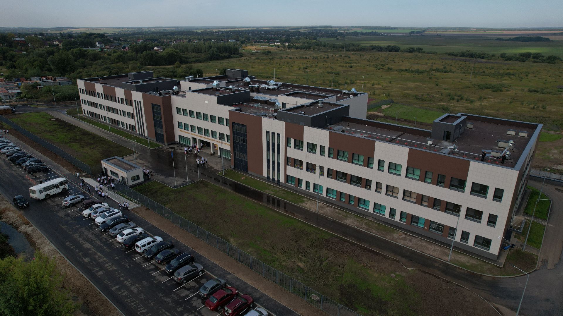 видео с коптера, школа в зарайске,