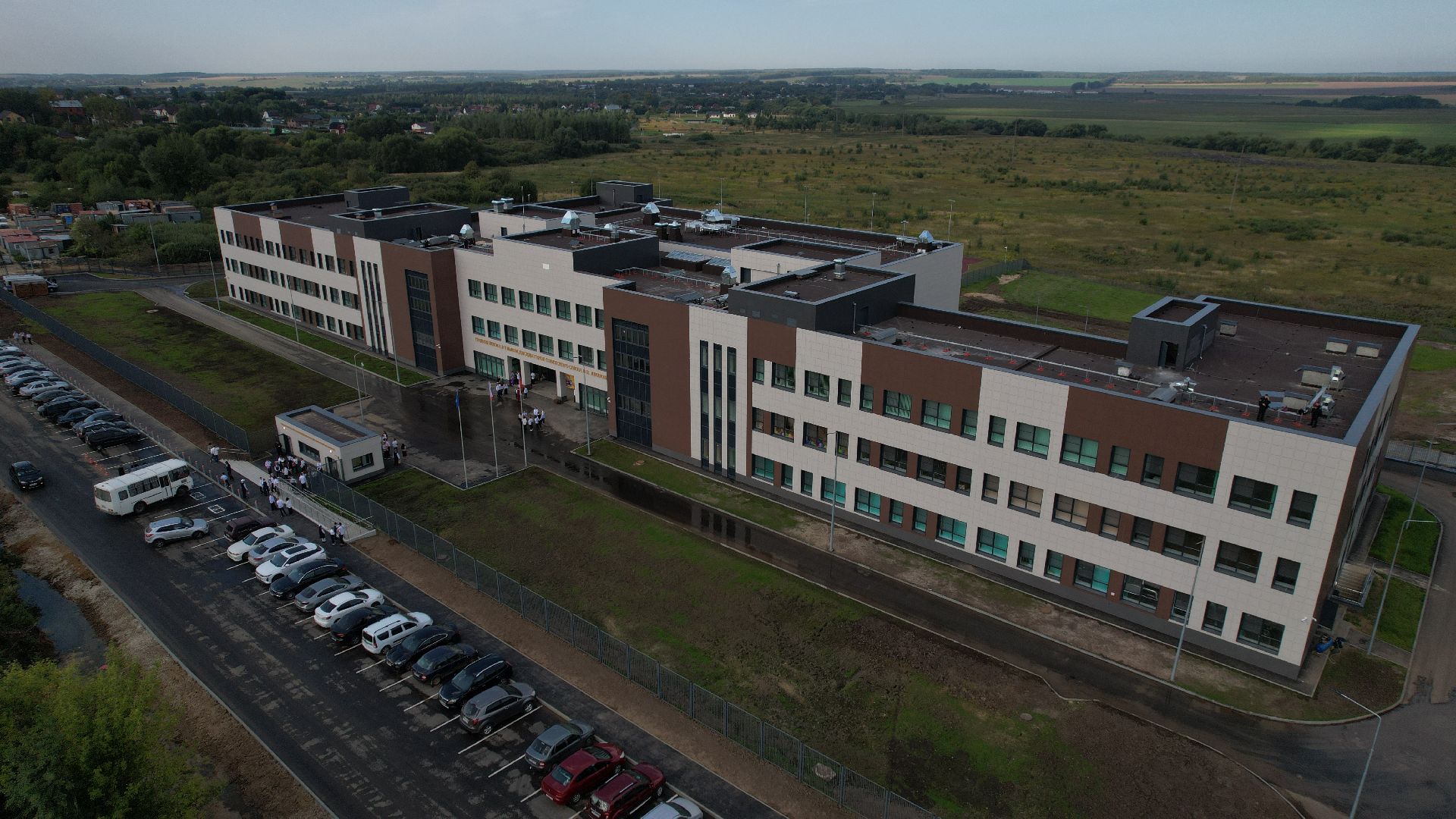 видео с коптера, школа в зарайске,