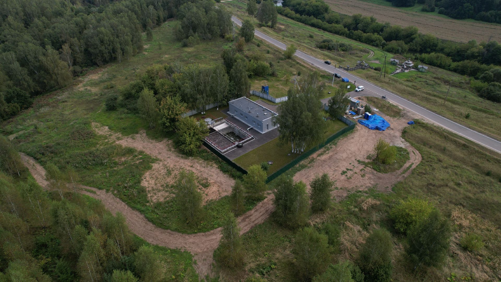 видео с коптера, очистные в зарайске, экология подмосковья,