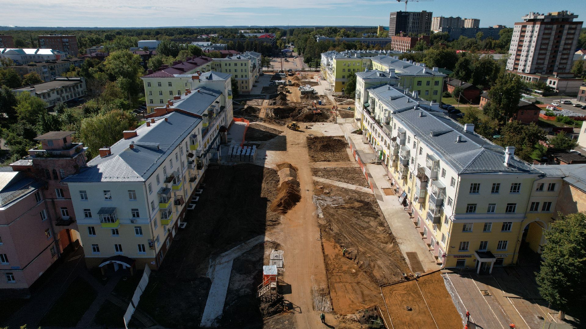 видео с коптера, проспект победы ступино,