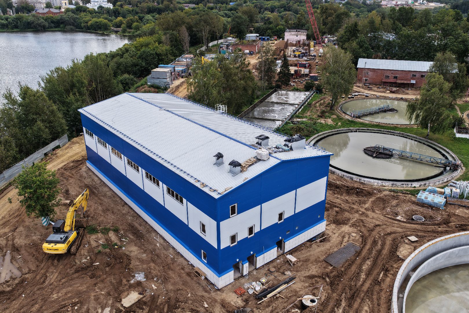 видео с коптера, очистные в сергиевом посаде, экология подмосковья,