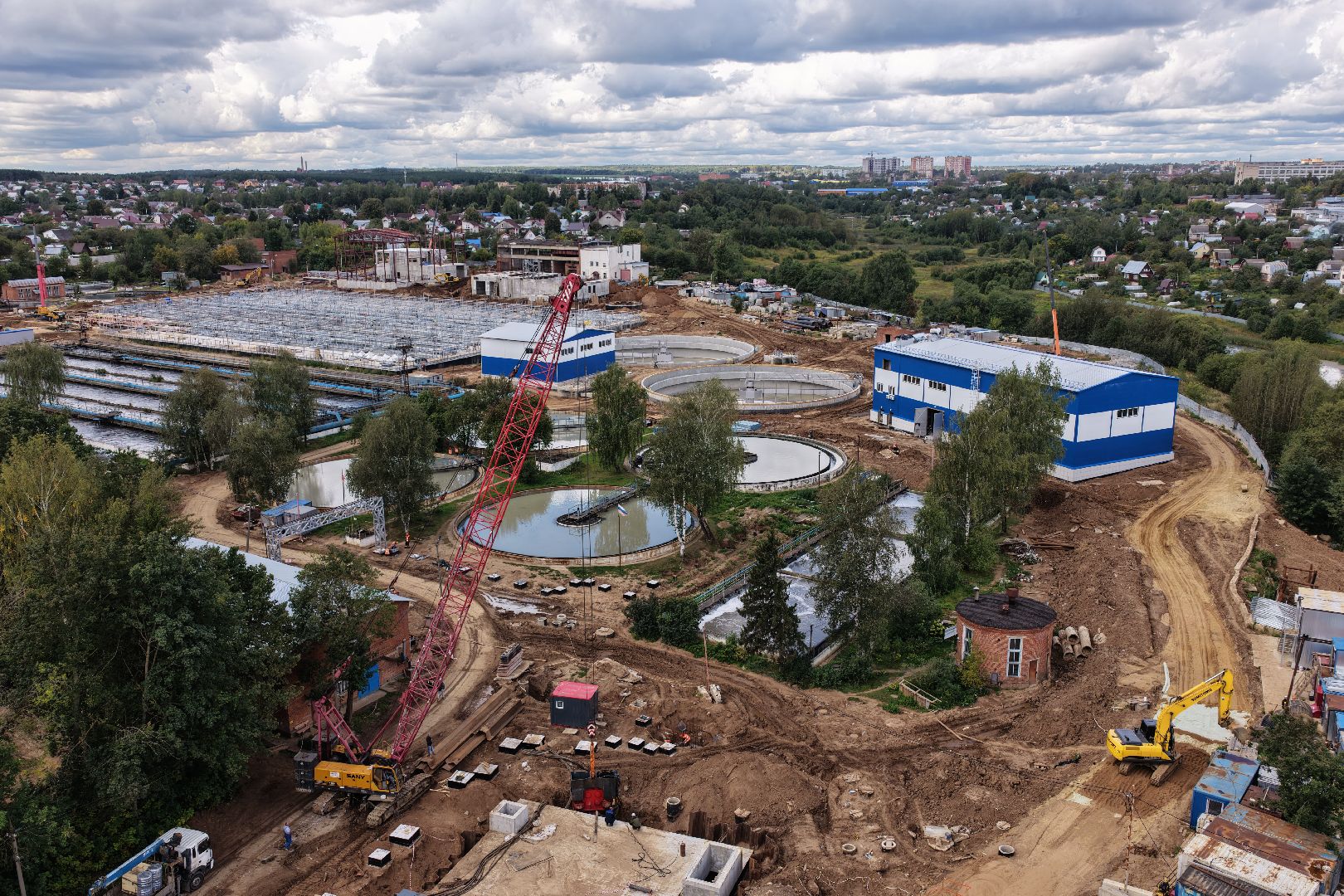 видео с коптера, очистные в сергиевом посаде, экология подмосковья,