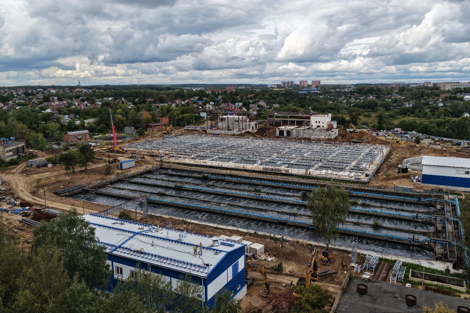 видео с коптера, очистные в сергиевом посаде, экология подмосковья,