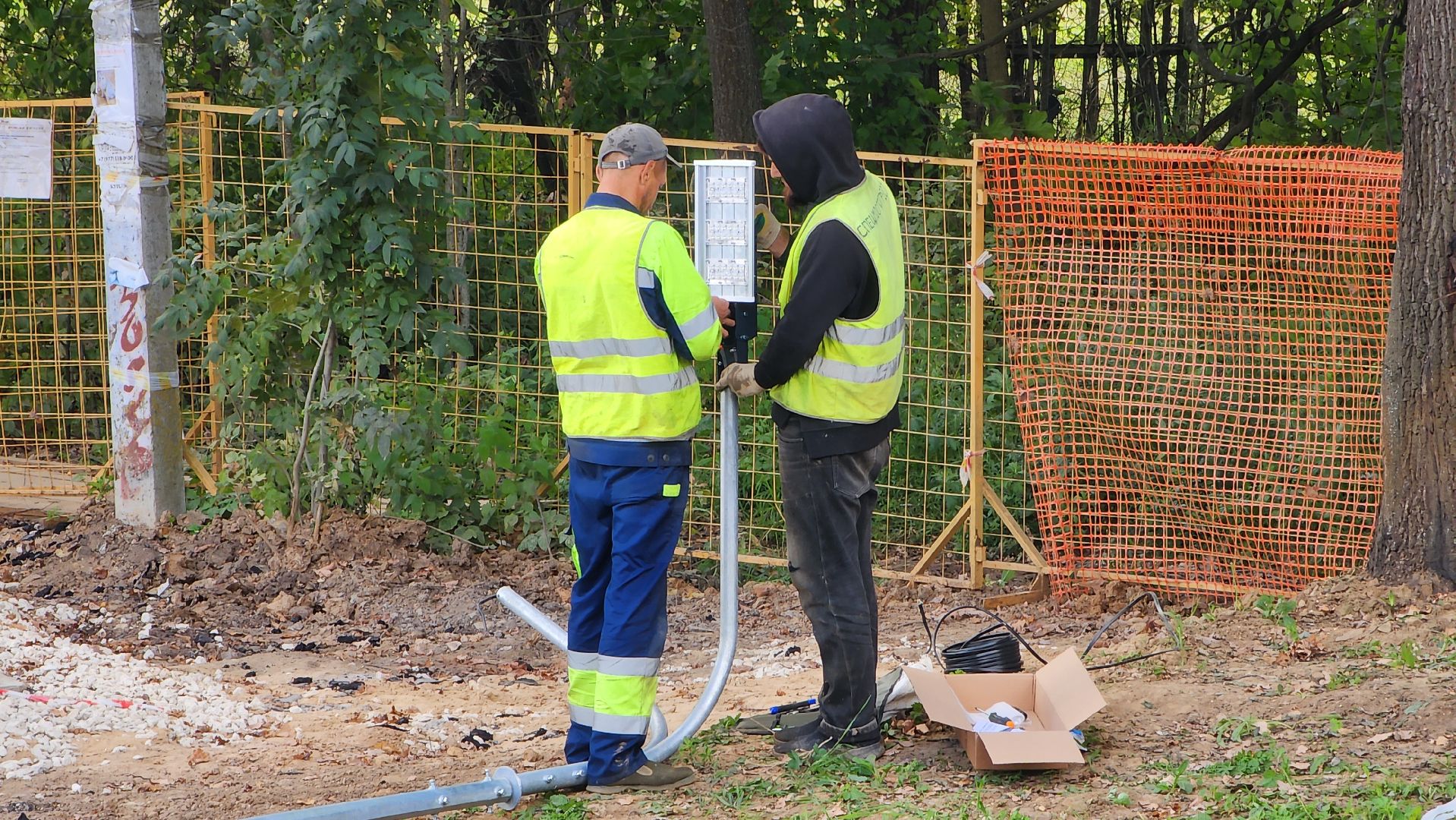 установка, Освещение , светодиодные фонари, железнодорожная станция, Луговая, Лобня ,