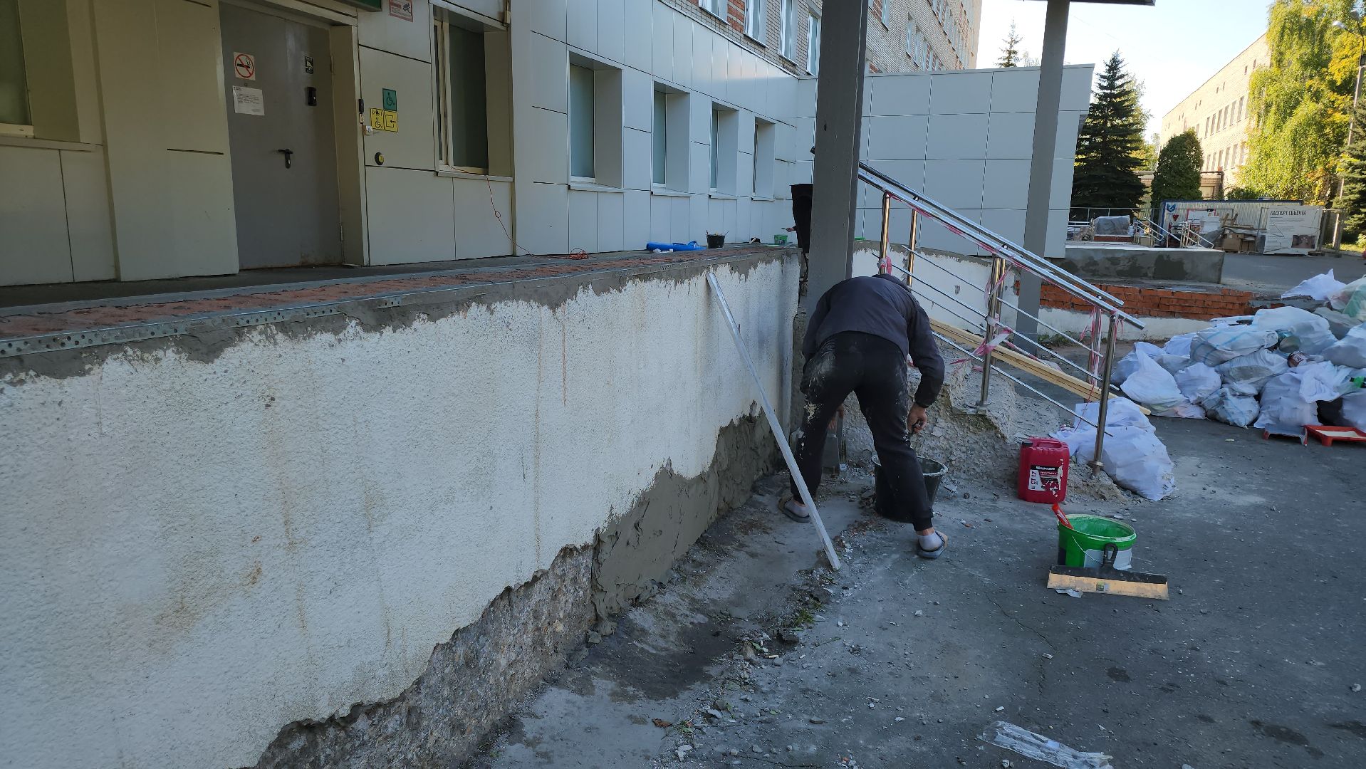 кашира, медицина, здравоохранение, ремонт, входная группа, хирургический корпус, приемное отделение,