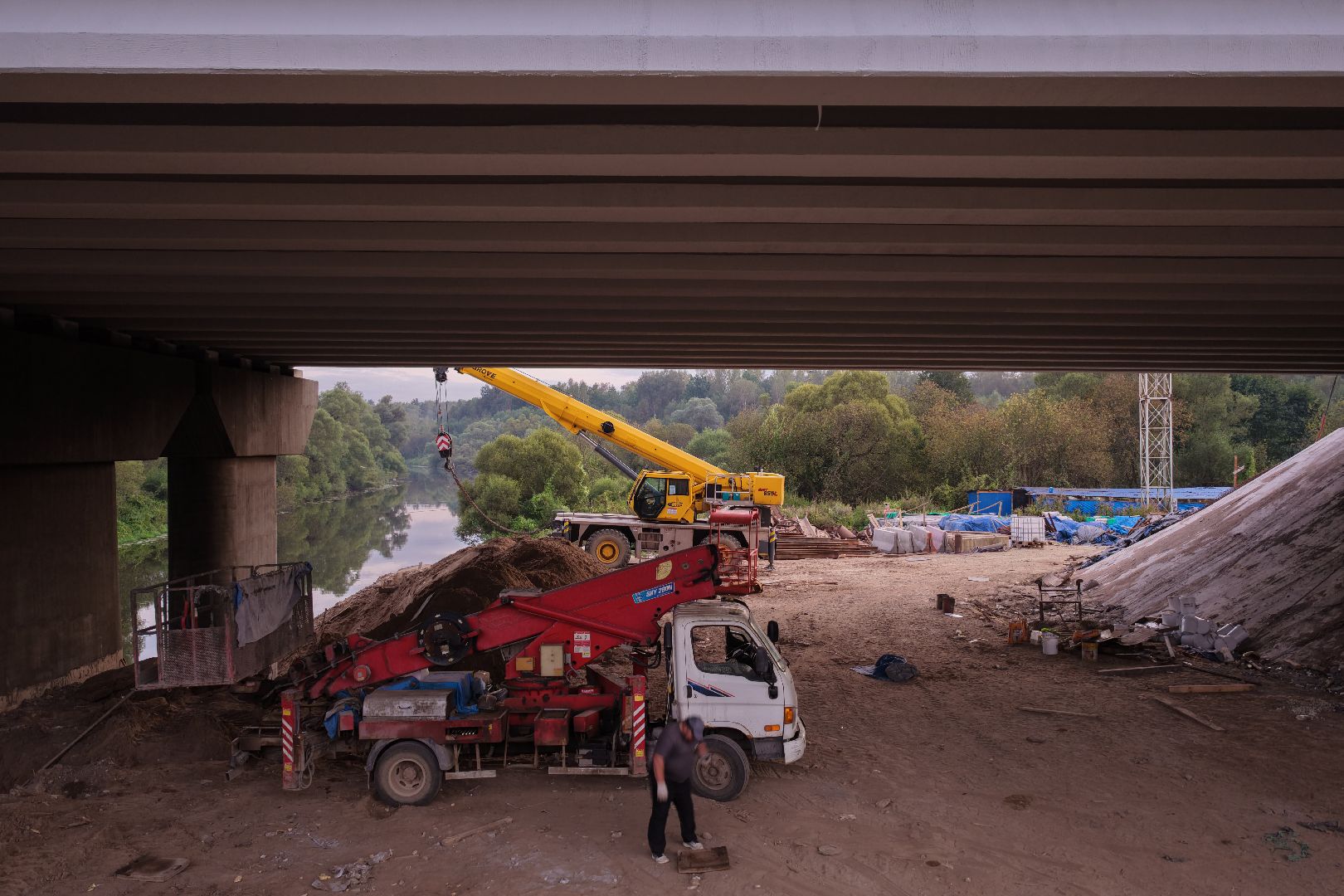 видео с коптера, мост через нару,