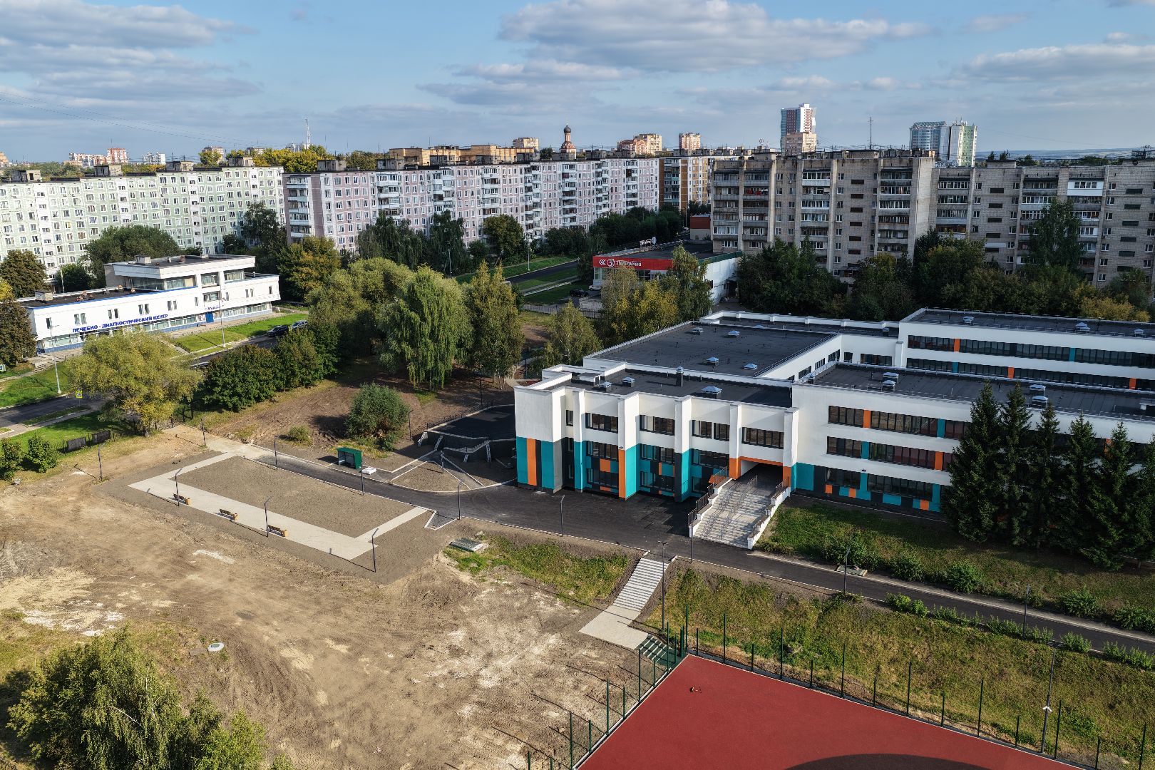 видео с коптера, школа 2 в серпухове, капремонт школы 2 в серпухове,