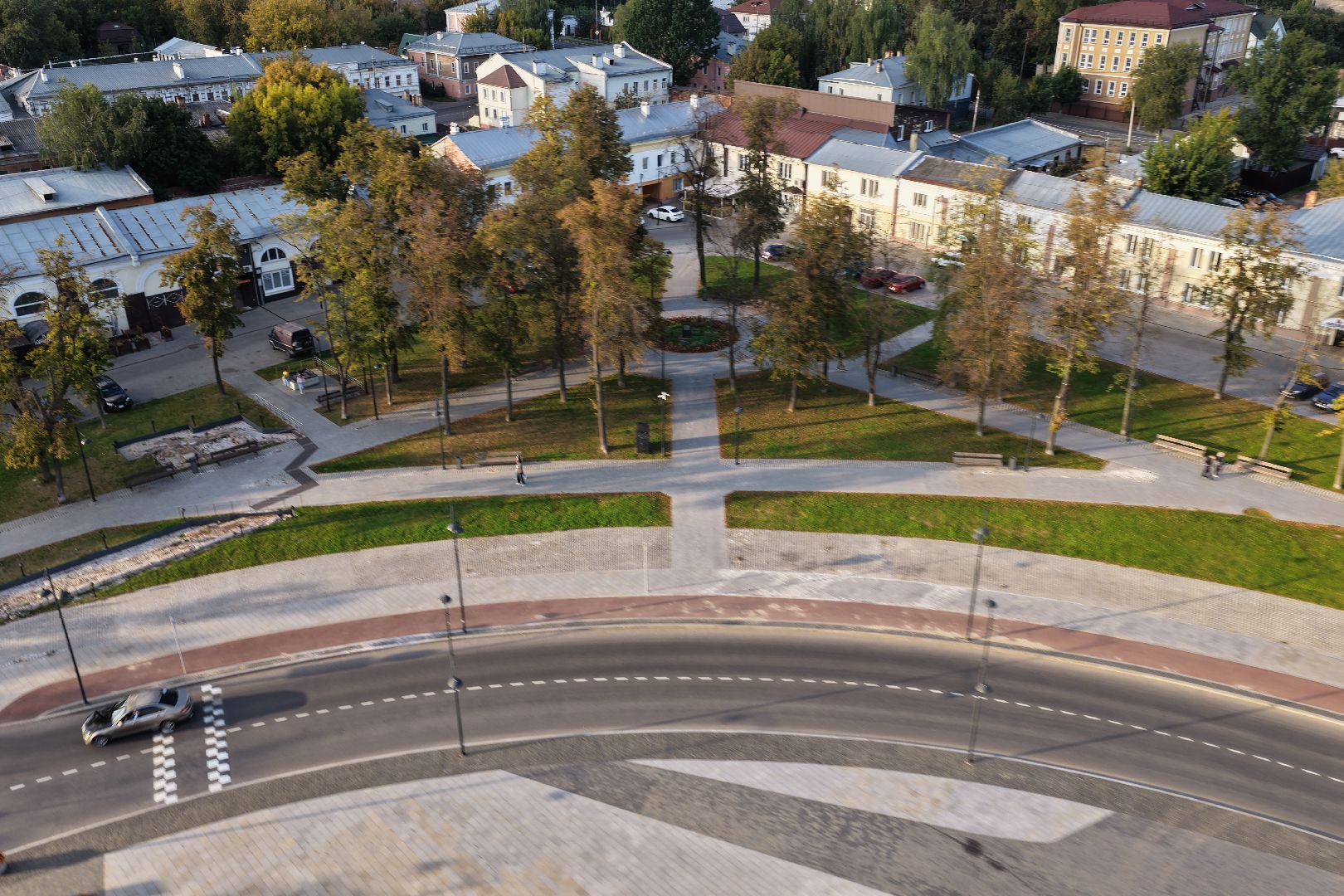видео с коптера, благоустройство улиц в серпухове,