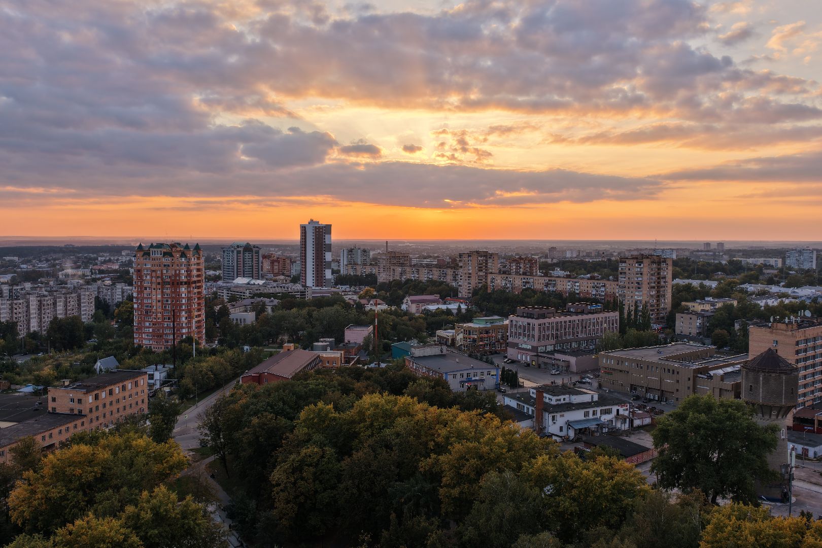 видео с коптера, школа 17 в серпухове,