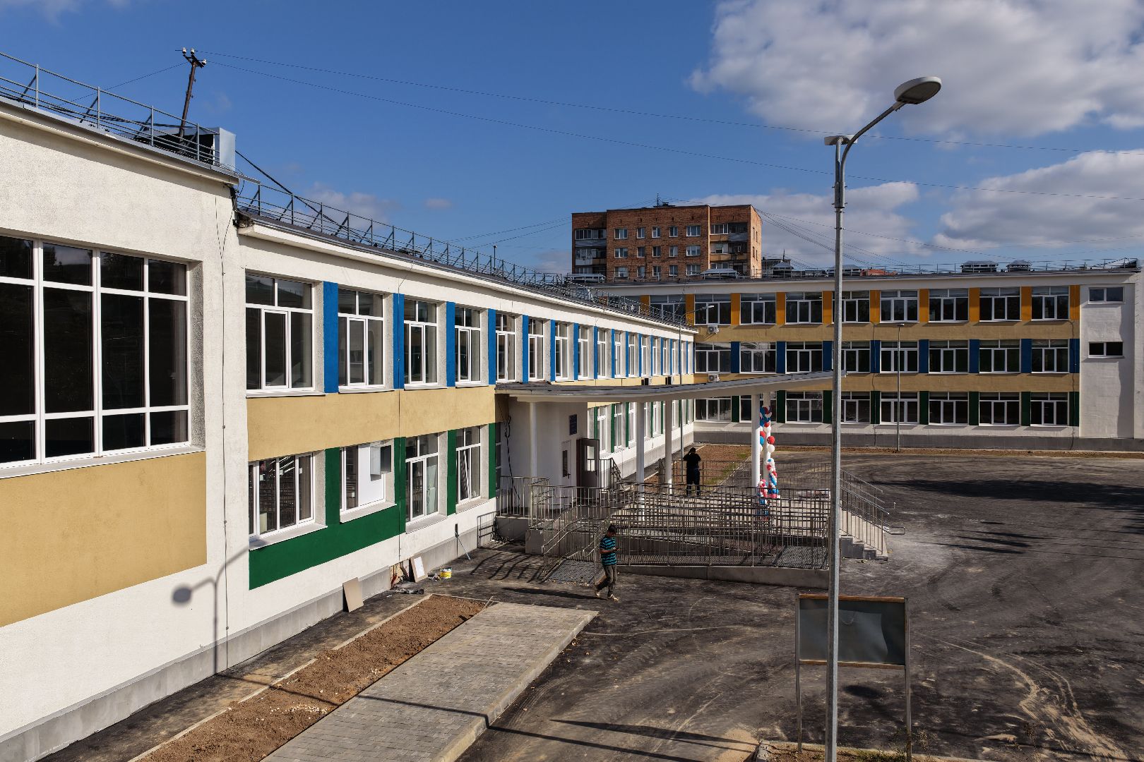 видео с коптера, школа 9 в серпухове,